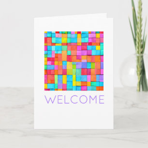 Colorful Abstract Art New Home WELCOME Modern Card