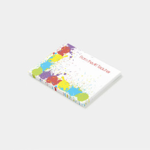 Colorful Abstract Art Paint Spatter Note