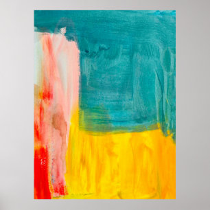 Colorful Abstract Art Painting Background. Modern  Poster