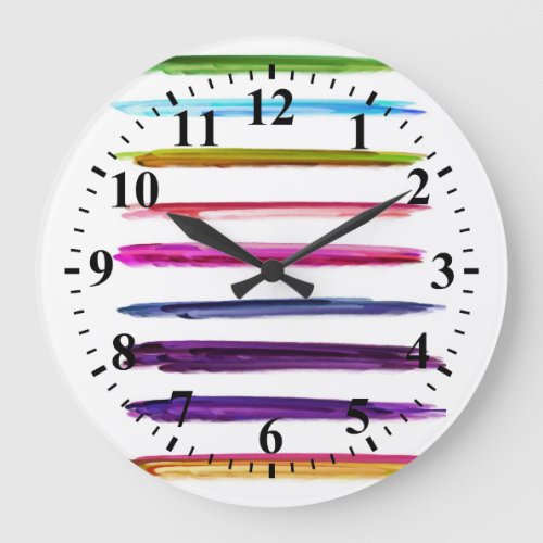 Colorful Abstract Art Painting Large Clock