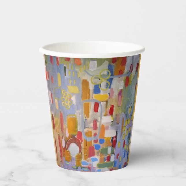 Colorful Abstract Art Paper Cups (Front)