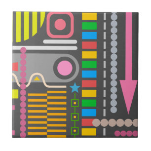 Colorful Abstract Art Pattern Ceramic Tile