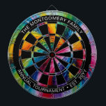 Colorful Abstract Art Personalized Dart Board<br><div class="desc">Let the games begin! Add your own special touch to this colorful dartboard with your family name,  phrase and established date. Perfect for a family game room and dart board tournament.</div>