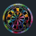 Colorful Abstract Art Personalized Dart Board<br><div class="desc">Let the games begin! Add your own special touch to this colorful dartboard with your family name,  phrase and established date. Perfect for a family game room and dart board tournament.</div>