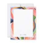 Colorful Abstract Art Personalized Flat Note Card | Zazzle