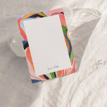 Colorful Abstract Art Personalized Flat Note Card<br><div class="desc">This personalized note card design features a beautiful hand-painted watercolor abstract art. Customize the text with your name and use it for any occasion or business. More matching products are available at my shop ByEunMee.</div>