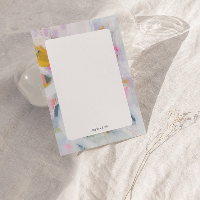 Colorful Abstract Art Personalized Flat Note Card (Creator Uploaded)