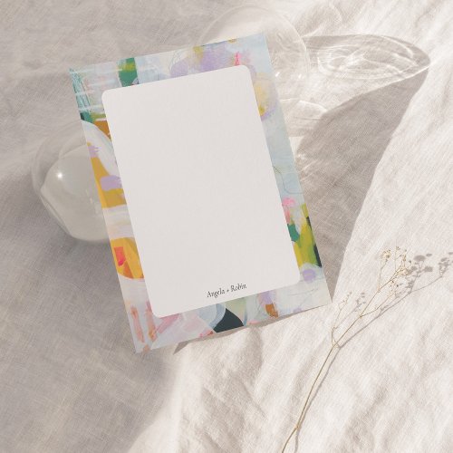 Colorful Abstract Art Personalized Flat Note Card