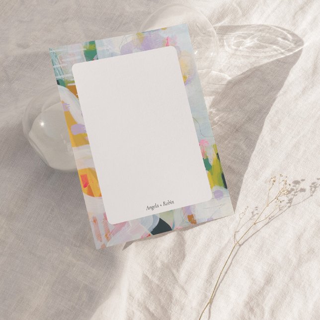 Colorful Abstract Art Personalized Flat Note Card (Creator Uploaded)