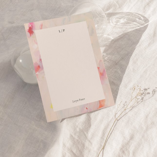 Colorful Abstract Art Personalized Flat Note Card (Creator Uploaded)