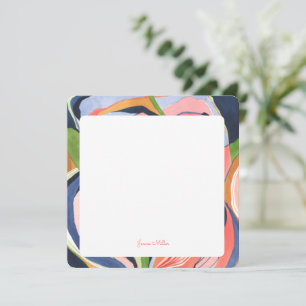 Colorful Abstract Art Personalized Flat Note Card