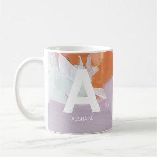 Colorful Abstract Art Personalized Monogram Gift Coffee Mug