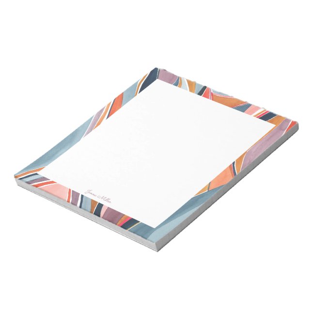 Colorful Abstract Art Personalized Name Notepad (Rotated)