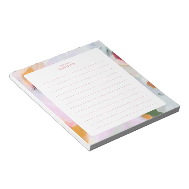 Colorful Abstract Art Personalized  Notepad (Angled)