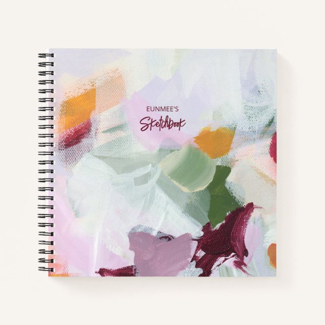 Colorful Abstract Art Personalized Sketchbook Notebook (Front)