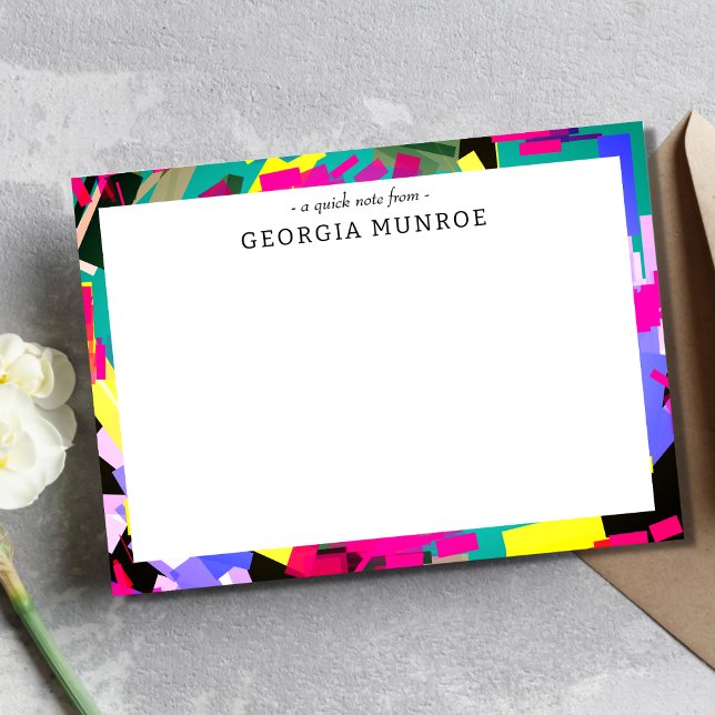 Colorful Abstract Art Personalized Stationery  Note Card (Creator Uploaded)