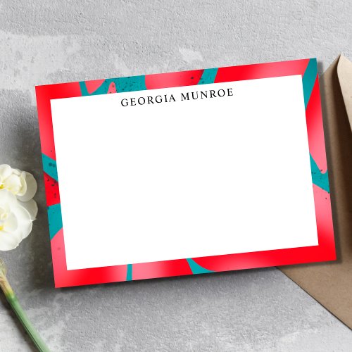 Colorful Abstract Art Personalized Stationery  Note Card