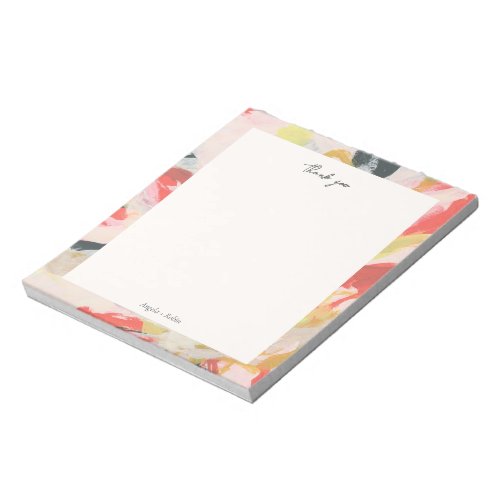 Colorful Abstract Art Personalized Thank you Notepad