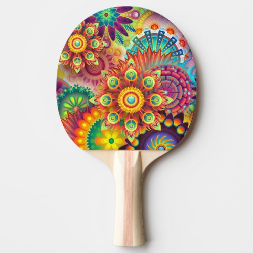 Colorful Abstract Art Ping Pong Paddle