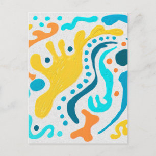 Colorful Abstract Art Postcard