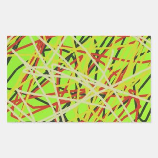 colorful abstract art rectangular sticker