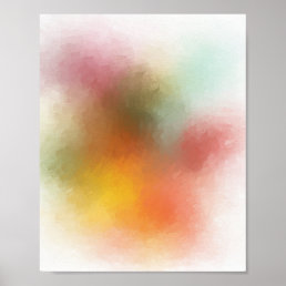 Colorful Abstract Art Red Yellow Blue Purple Green Poster