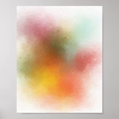 Colorful Abstract Art Red Yellow Blue Purple Green Poster
