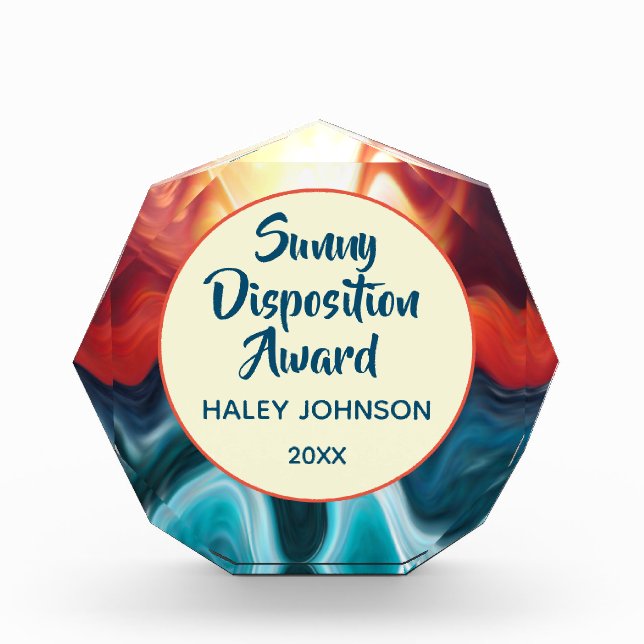 Colorful Abstract Art Sunny Dispostion Positivity Acrylic Award (Front)
