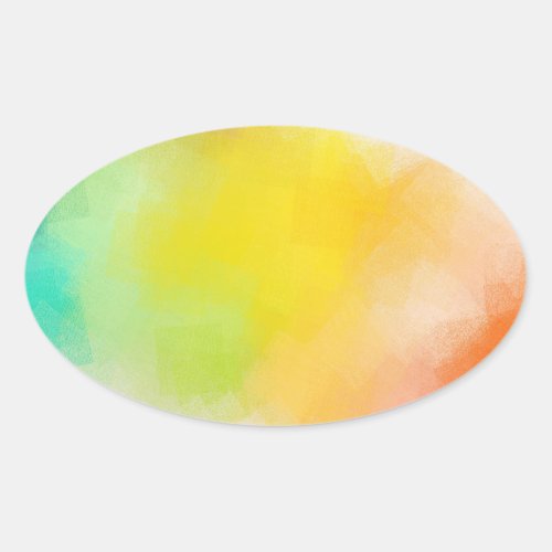 Colorful Abstract Art Template Pink Red Yellow Oval Sticker