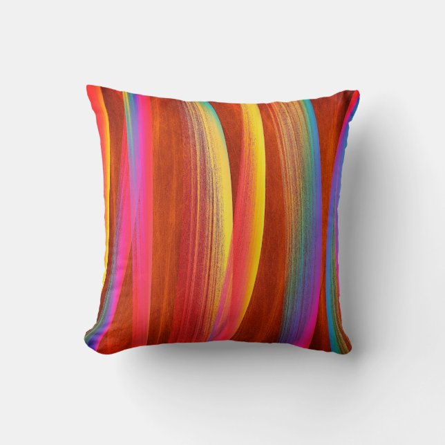 Colorful Abstract Art Throw Pillow (Front)