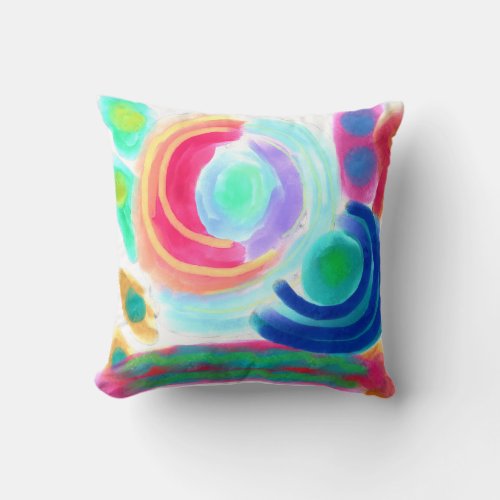 Colorful Abstract Art Throw Pillow