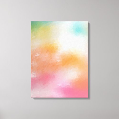 Colorful Abstract Art Trendy Modern Red Pink Blue Canvas Print