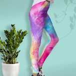 Colorful Abstract Art Vibrant Purple Pink Blue Fun Leggings<br><div class="desc">These colorful leggings are designed using my original abstract art created with inks in vibrant shades of bright pink,  aqua blue,  lemon yellow,  and purple.  These fun,  funky leggings make great modern trendy yoga or workout and exercise pants or are great for just lounging around.</div>