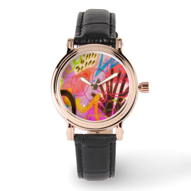 Colorful Abstract Art Watch (Front)
