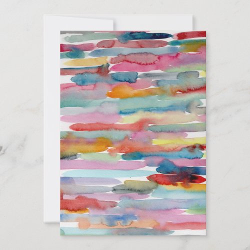 Colorful Abstract Art Watercolor Brush Strokes Holiday Card