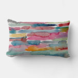Colorful Abstract Art Watercolor Brush Strokes    Lumbar Pillow at Zazzle