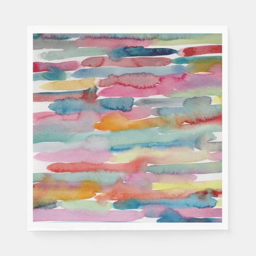 Colorful Abstract Art Watercolor Brush Strokes  Napkins