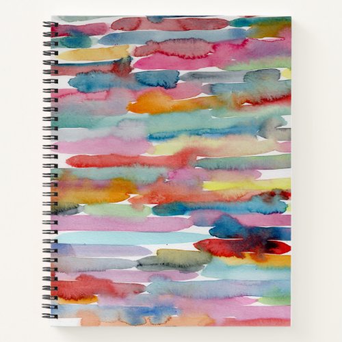 Colorful Abstract Art Watercolor Brush Strokes   Notebook