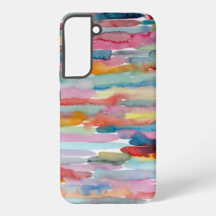 Colorful Abstract Art Watercolor Brush Strokes Samsung Galaxy S22+ Case