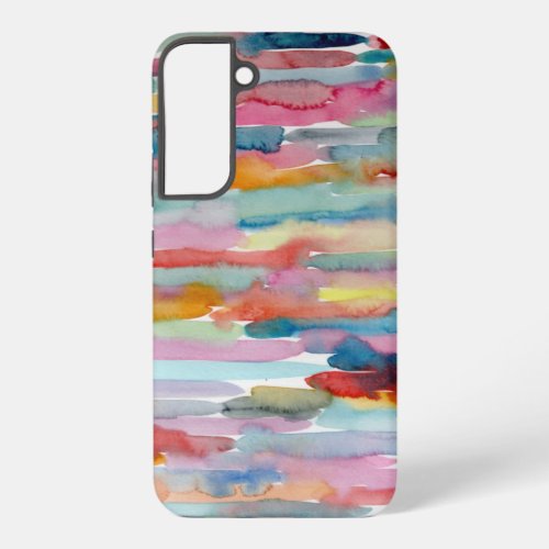 Colorful Abstract Art Watercolor Brush Strokes Samsung Galaxy S22 Case
