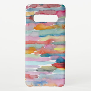 Colorful Abstract Art Watercolor Brush Strokes  Samsung Galaxy S10+ Case