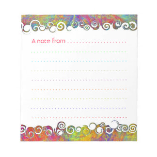 Colorful Abstract Art Waves Custom Notepad