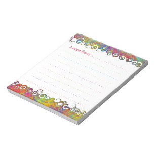 Colorful Abstract Art Waves Custom Notepad