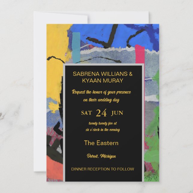 Colorful Abstract Art Wedding Invitation | Custom (Front)