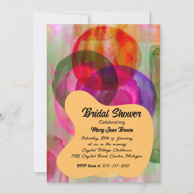 Colorful Abstract Art Wedding Invitation-Custom Invitation (Front)