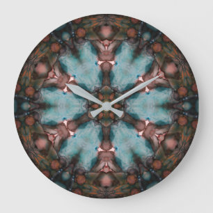 Colorful Abstract Art Wheel Large Clock