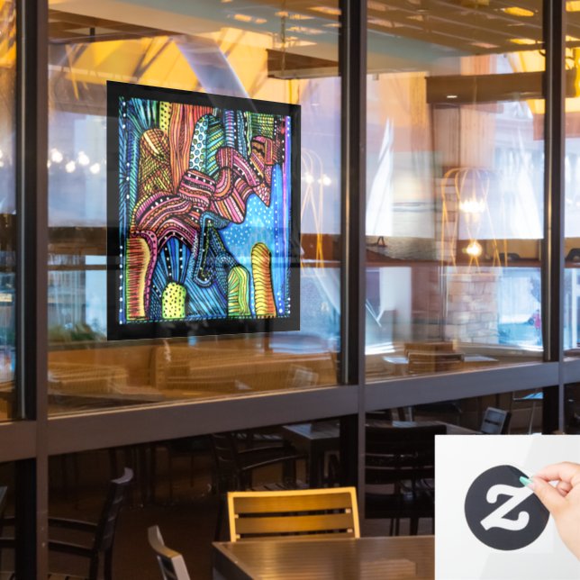 Colorful Abstract Art Window Cling (Restaurant Window)