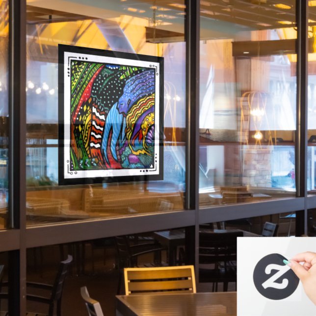 Colorful Abstract Art Window Cling (Restaurant Window)