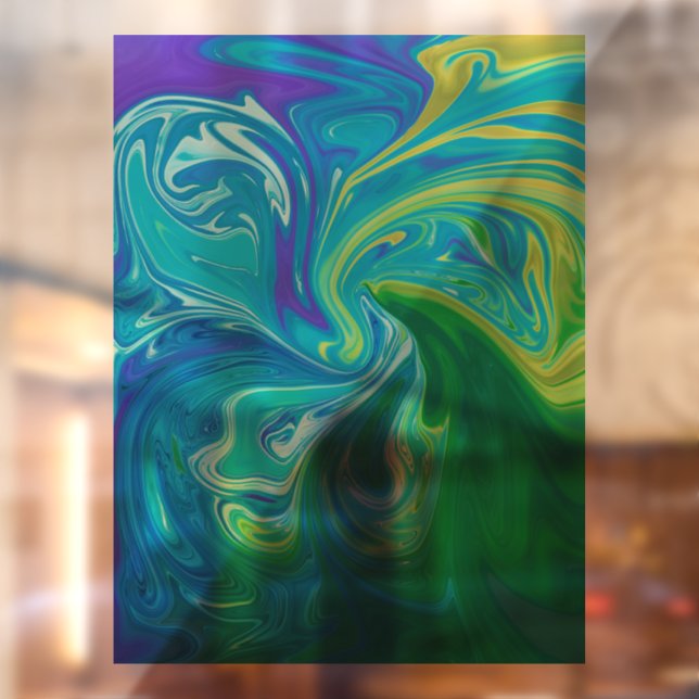 Colorful abstract art window cling (Sheet 2)