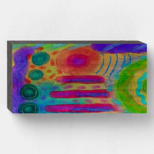 Colorful Abstract Art Wooden Box Sign